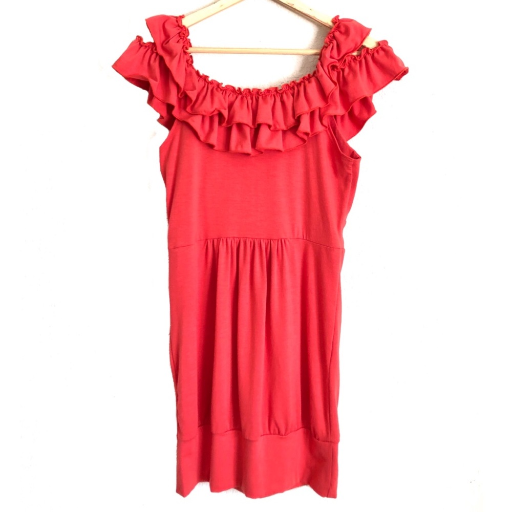 Mar Q Y2K Vintage Off Shoulder Ruffle Mini Dress - Picture 7 of 10